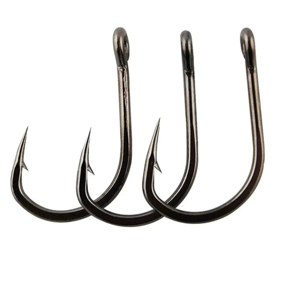 100pcs Fishing Hooks Set Carbon Steel Single Circle Fishhook Fly Fishing Jip Barbed Carp Hooks Sea Tackle Accessories