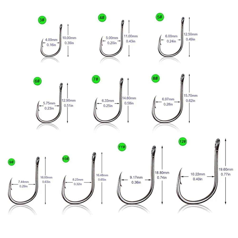 100pcs Fishing Hooks Set Carbon Steel Single Circle Fishhook Fly Fishing Jip Barbed Carp Hooks Sea Tackle Accessories