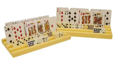 2 Piece Plastic Playing Card and Domino Holder Rack Holding Game Display Stand