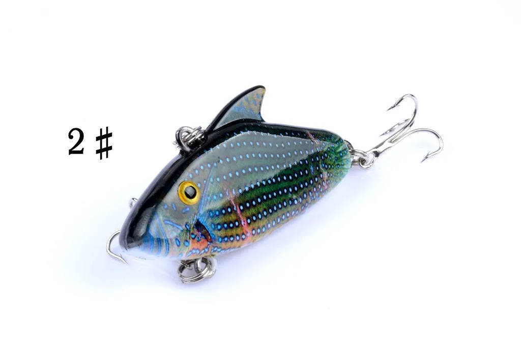 4x 5.5cm Colorful Vib Bait Fishing Lures, Salt/Freshwater