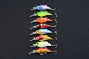 8x 7.5cm Popper Crank Bait Lures Set for Saltwater & Freshwater