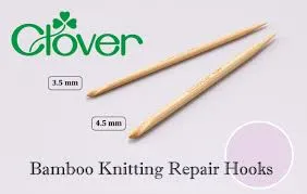 Bamboo Knitting Repair Hooks (Clover)