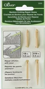 Bamboo Knitting Repair Hooks (Clover)