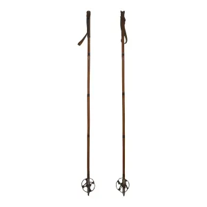 Bamboo Ski Poles with Leather Grips