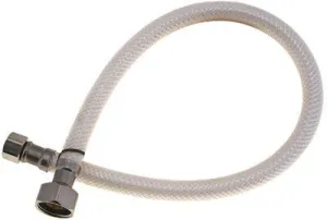 Bathroom Faucet Water Connector Supply Line 3/8 Inch  Compression X 1/2 Inch  Fip X 20 Inch  Long Braided Nylon