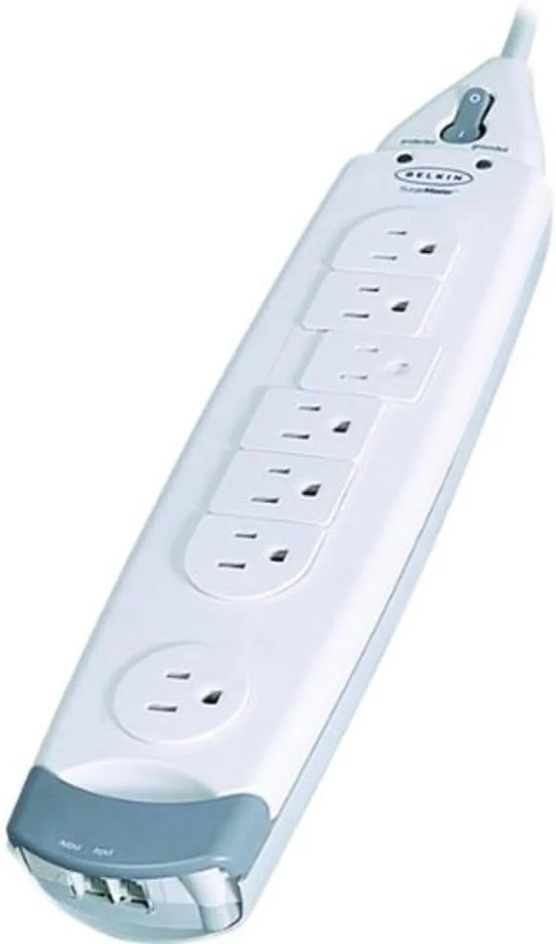 Belkin 7-Outlet Surgemaster Home Series Power Strip Surge Protector with 6Ft Cord, 1045 Joules