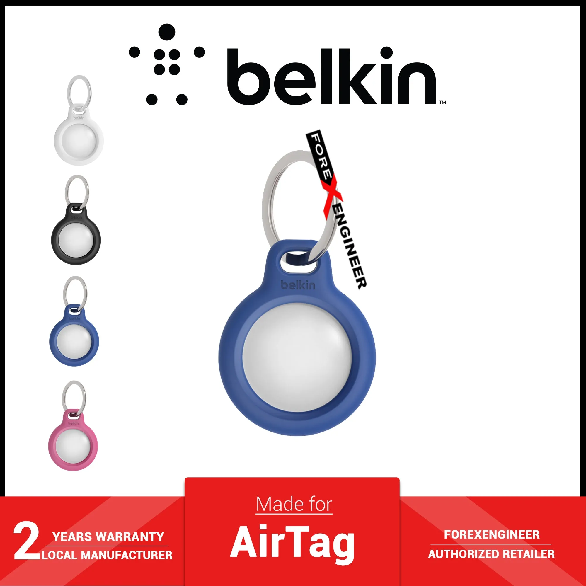 Belkin Secure Holder with Key Ring for AirTag Case - Blue (Barcode: 745883786183 )