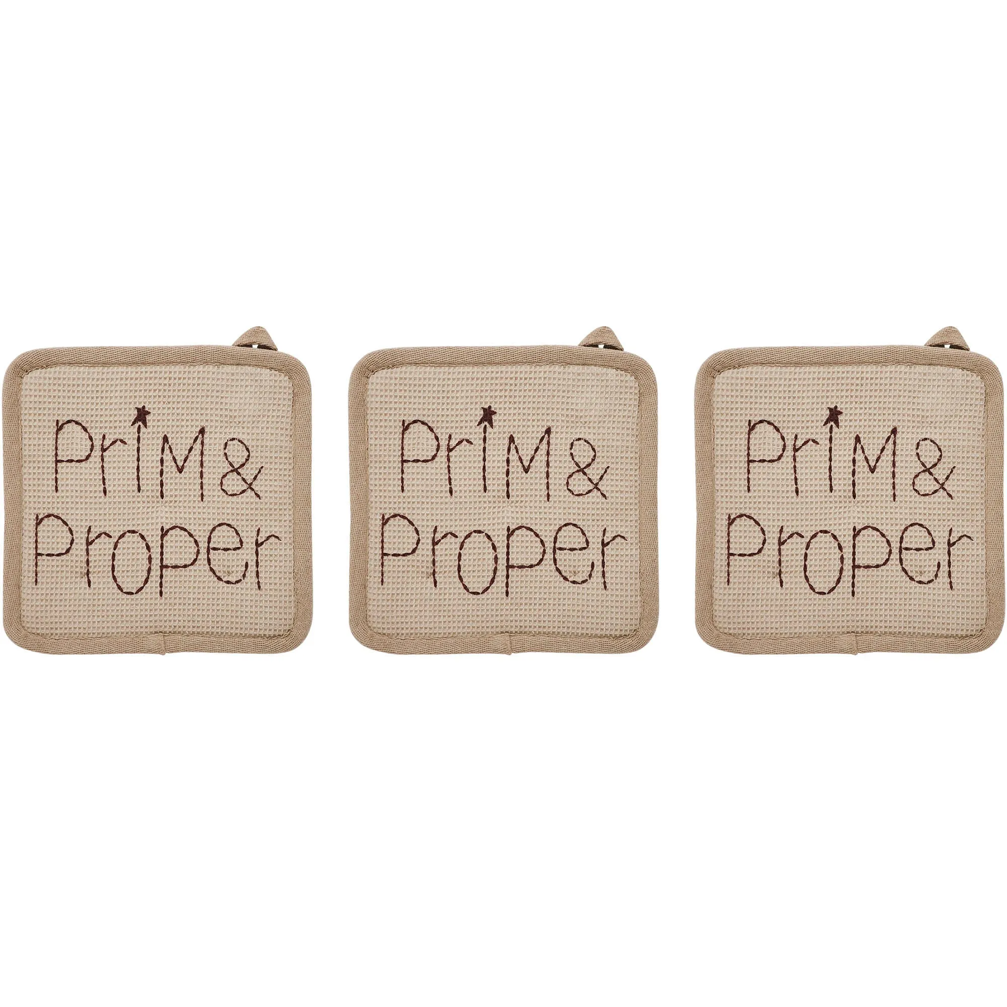 Connell Prim & Proper Pot Holder Set of 3 8x8