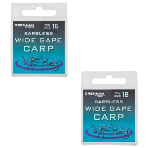 Drennan Barbless Wide Gape Carp Hooks - Strong, Versatile & Reliable Hooking Power