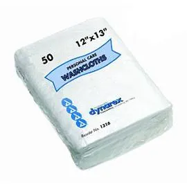 Dynarex Washcloth 12" x 13", Dry Wipes, Highly-absorbent - One pkg of 50 each