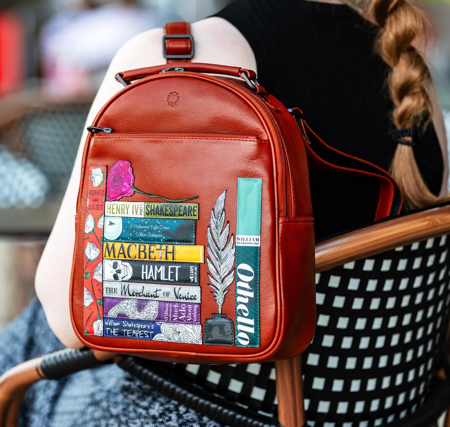 Leather Backpack: Shakespeare Bookworm