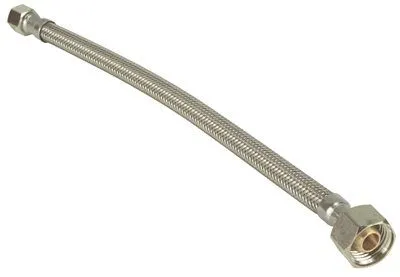 LSP PRODUCTS LSP AQUAGLO MIGHTYFLEX STAINLESS STEEL CONNECTOR, 3/8 IN. COMPRESSION X 1/2 IN. FIP, 12 IN. LONG, LEAD FREE