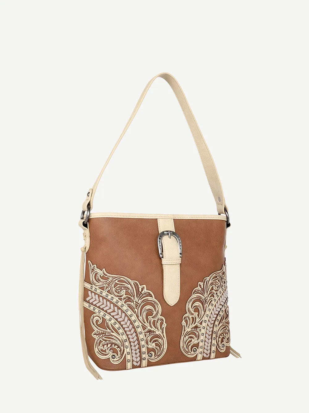 Montana West Cut-Out Floral Buckle Concealed Carry Hobo