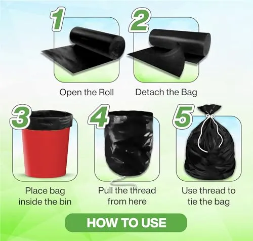 Newtone Premium Eco - Friendly/Biodegradable Garbage Bags (Small) Size 17 X 19 Inches 3 Rolls (90 Bags) (Dustbin Bag/Trash Bag) (Black Colour) - (Pouch Packing)