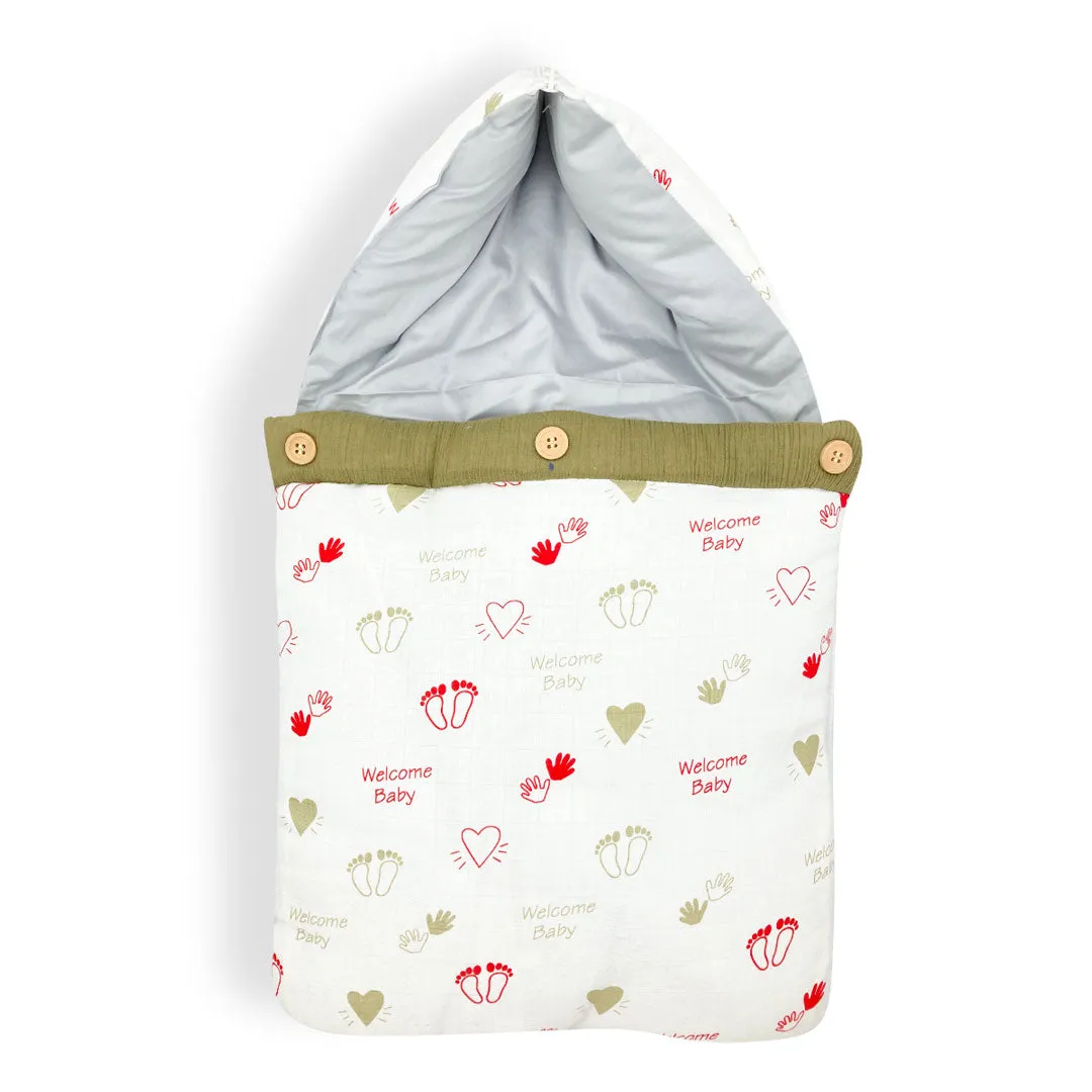 Organic Muslin Carry Nest for Baby -Traveling bed Soft Cotton-Hello Baby