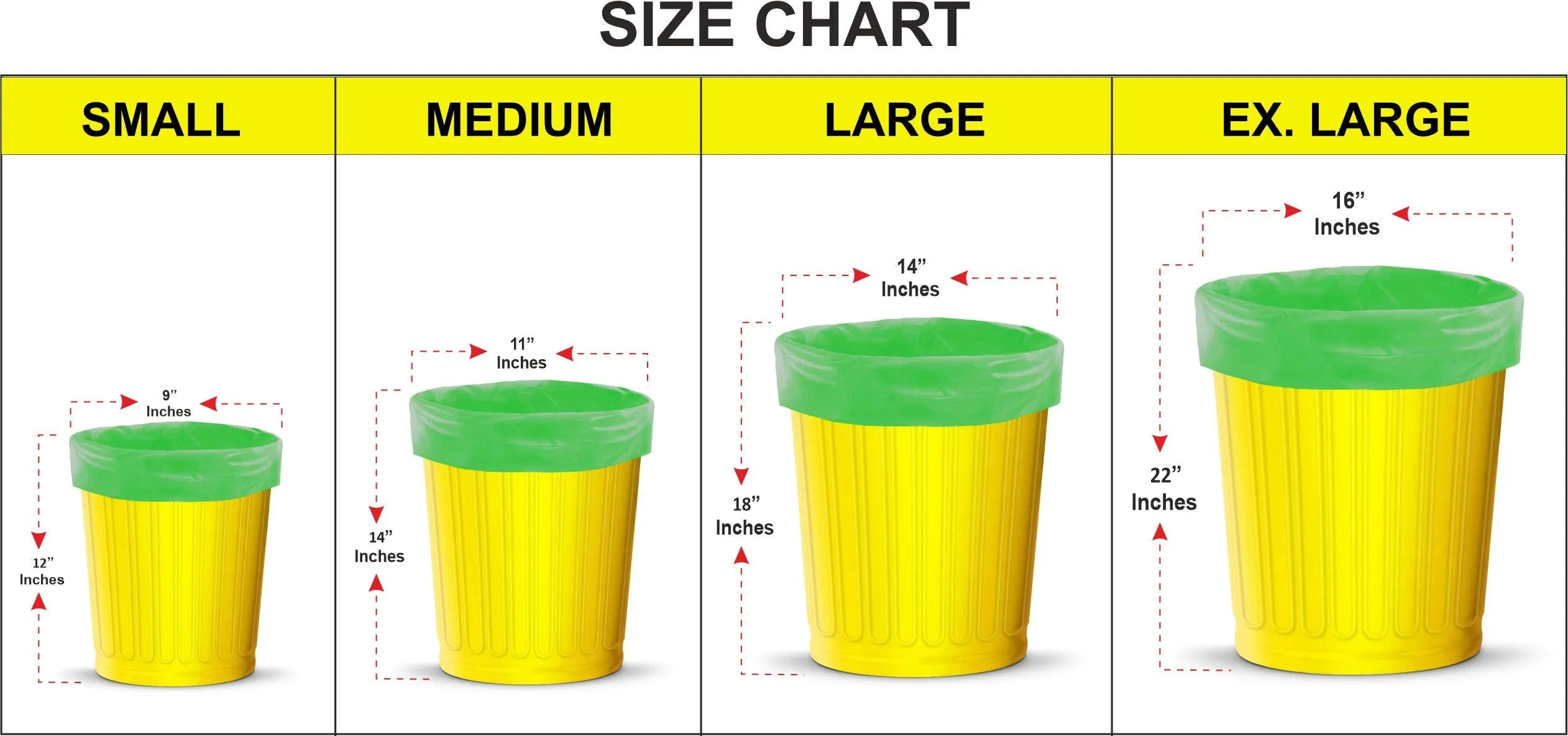 Shalimar Premium Garbage Bags Size 17 X 19 Inches (Small) 180 Bags (6 Rolls) Dustbin Bag/Trash Bag - Green Color