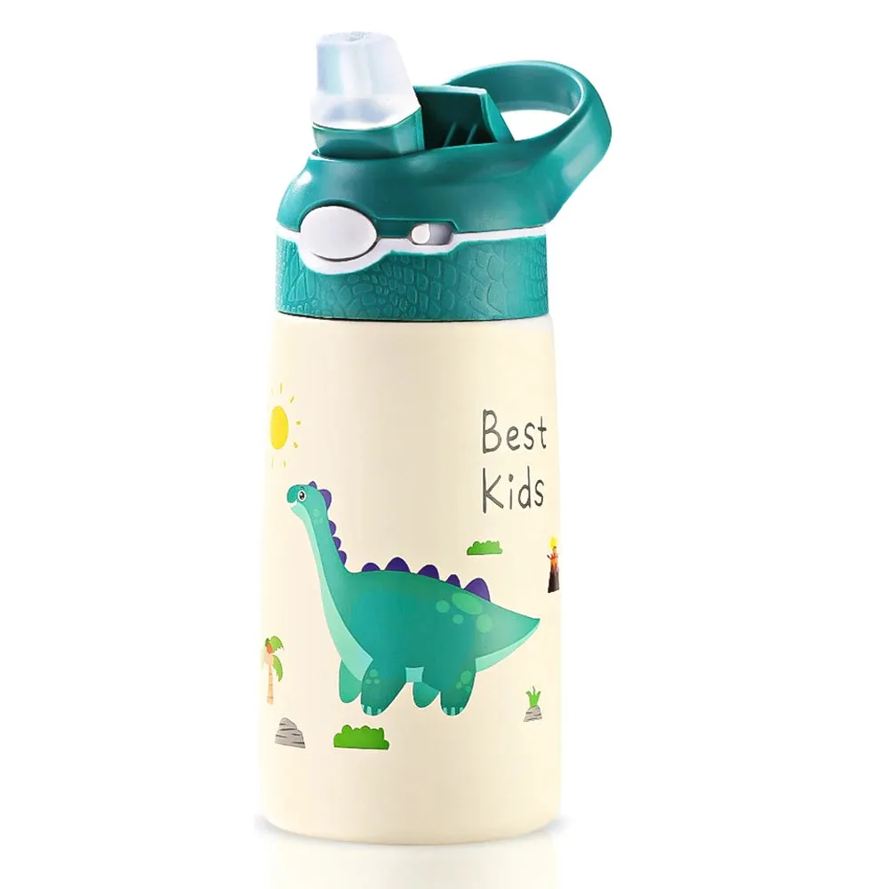 Stainless Steel Kids Water Bottle with Straw | Children's Vacuum Flask & Thermal Mug 400ML