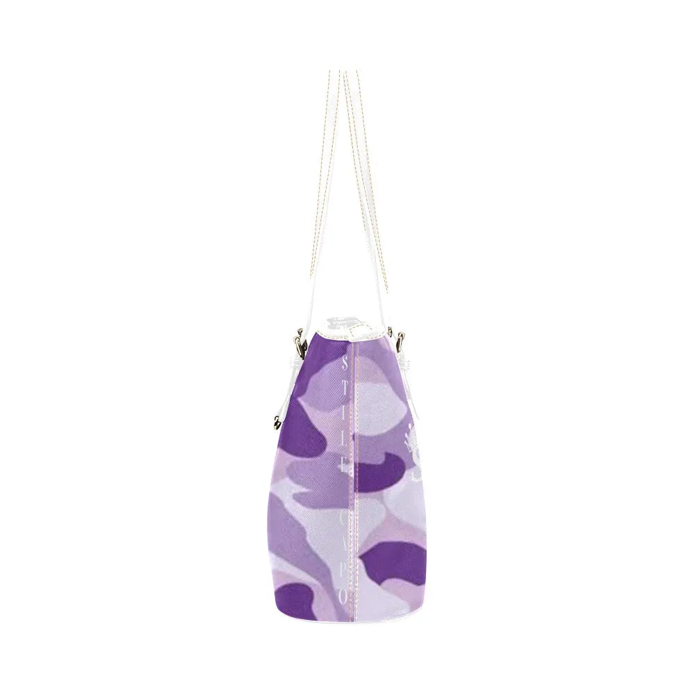 STILE CAPO QUEEN PURPLE CAMO TOTE BAG.