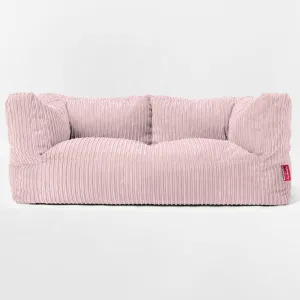 The 2 Seater Albert Sofa Bean Bag - Cord Blush Pink