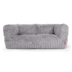 The 2 Seater Albert Sofa Bean Bag - Ultra Plush Cord Grey