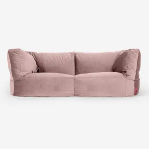 The 2 Seater Albert Sofa Bean Bag - Velvet Rose Pink