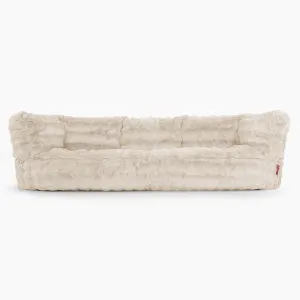 The 3 Seater Albert Sofa Bean Bag - Bubble Faux Fur Cream