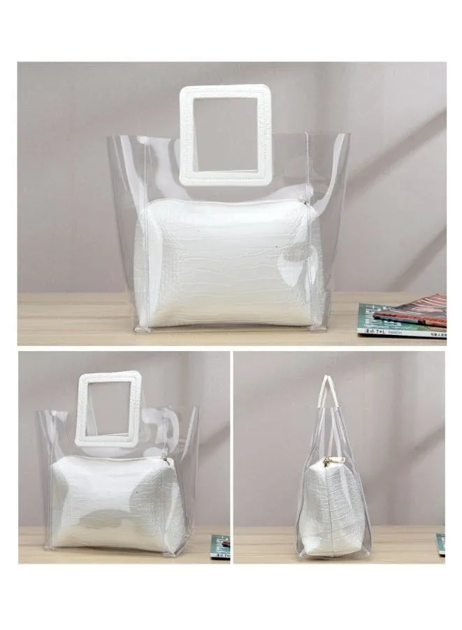 Transparent Leather Tote Bag for Women