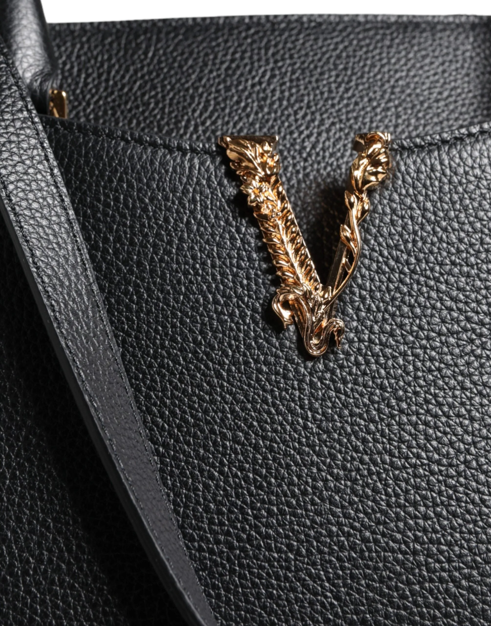 Versace Virtus Top Handle Leather Bag