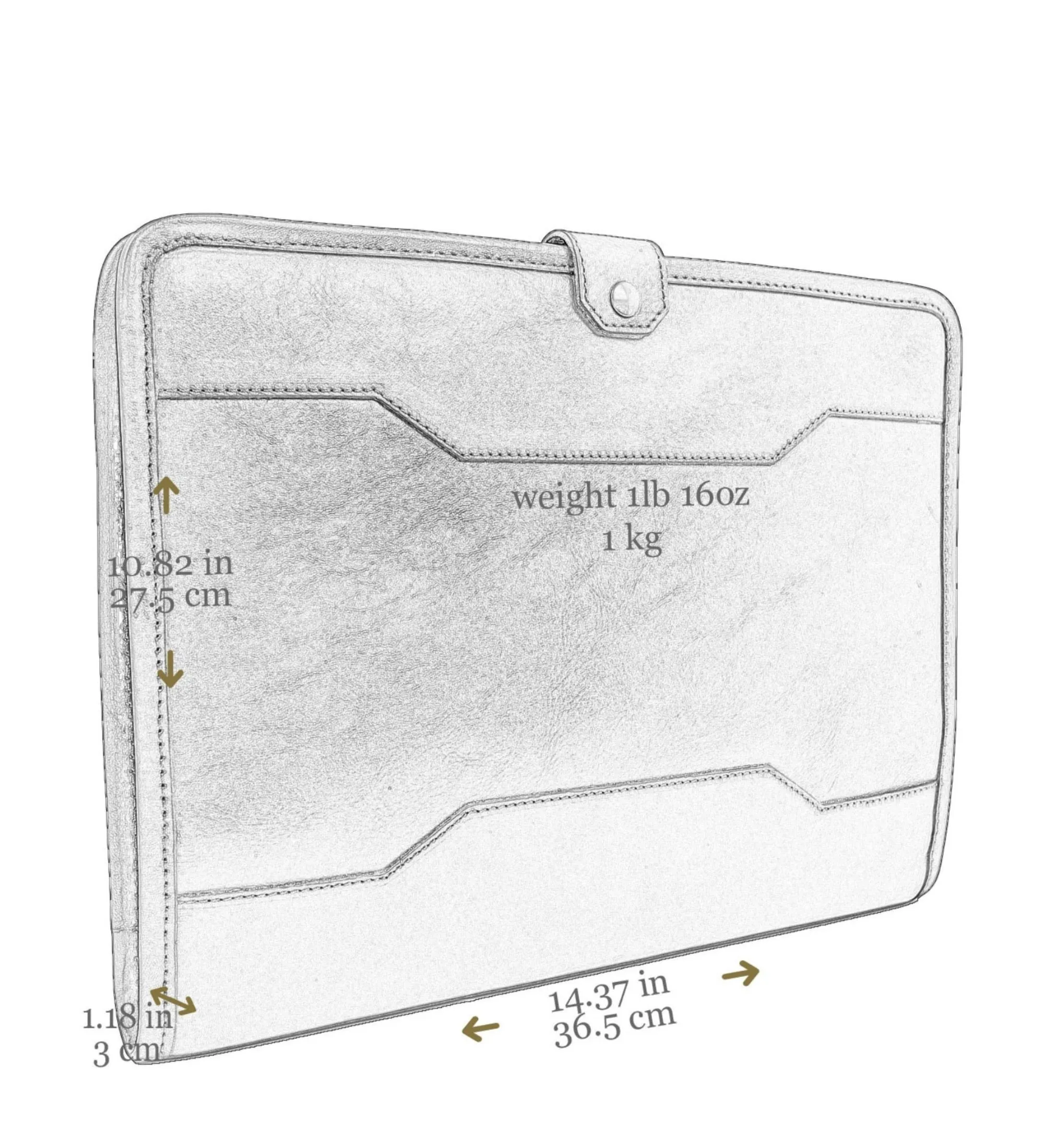 Womens Leather A4 Documents Folder Organizer - The Call of the Wild